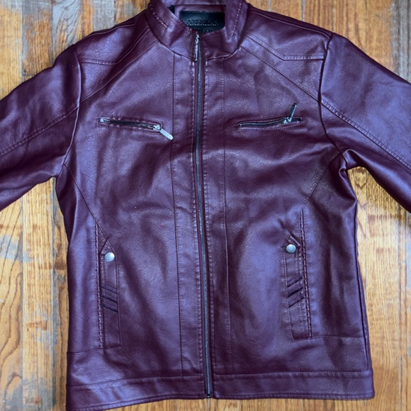 American Breed, Red, Leather-Bombed Jacket - Picture 1 of 4